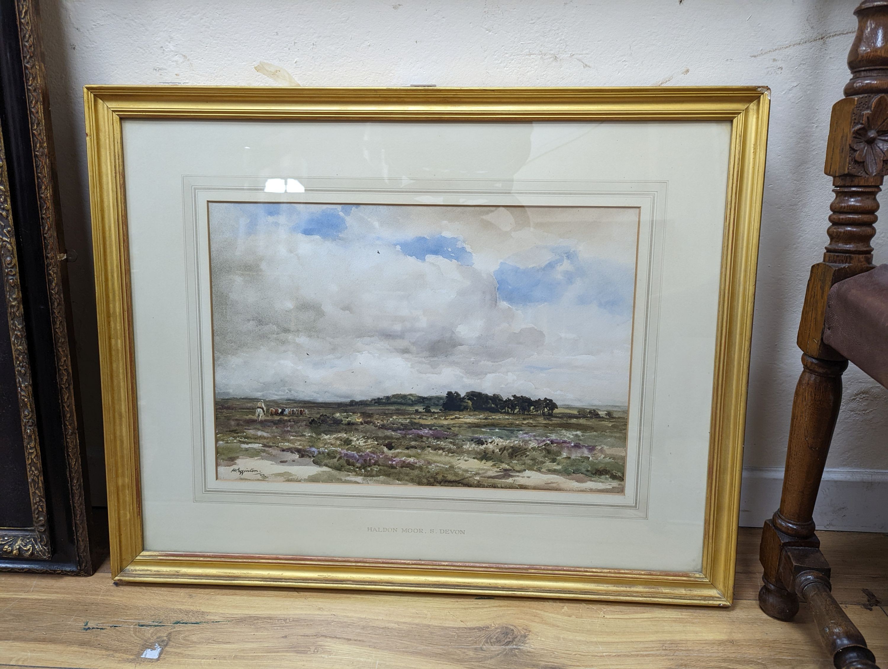 Wycliffe Egginton (1875-1951), watercolour, 'Haldon Moor, South Devon', signed and dated '23, 36 x 53cm